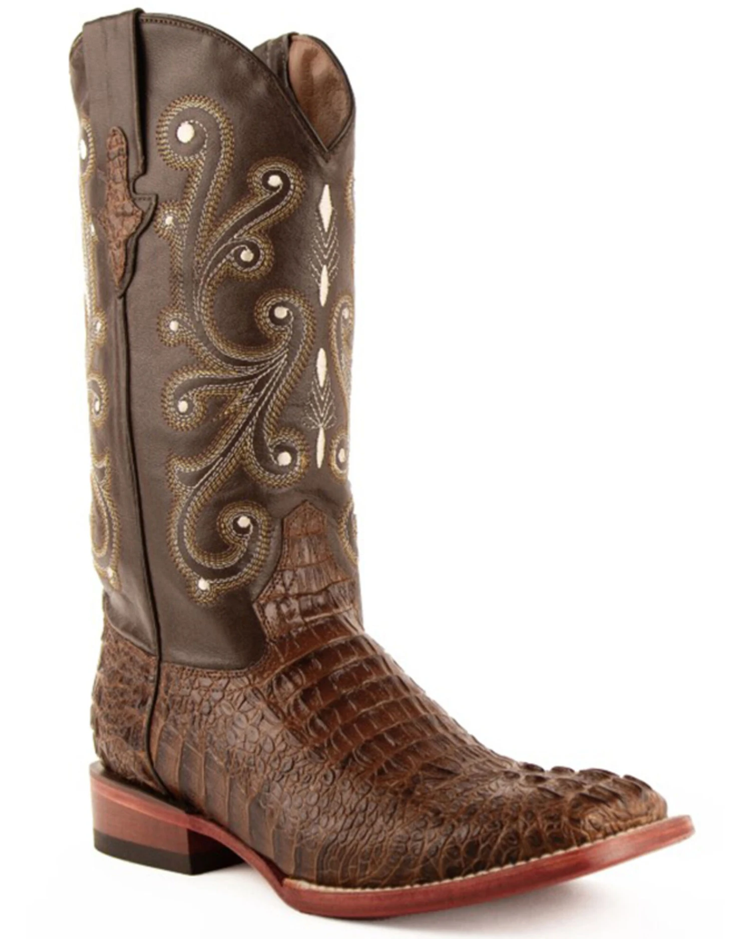 Ferrini Men's Caiman Croc Print Western Boots - Broad Square Toe 2 Ferrini Men's Caiman Croc Print Western Boots - Broad Square Toe - Image 2