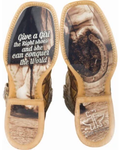 Tin Haul Women's Conquer The World Western Boots - Broad Square Toe  -Western Cowboy 04537H 22 D2