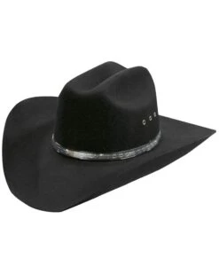 Silverado Silver-tone Inset Hat Band Wool Felt Cowboy Hat