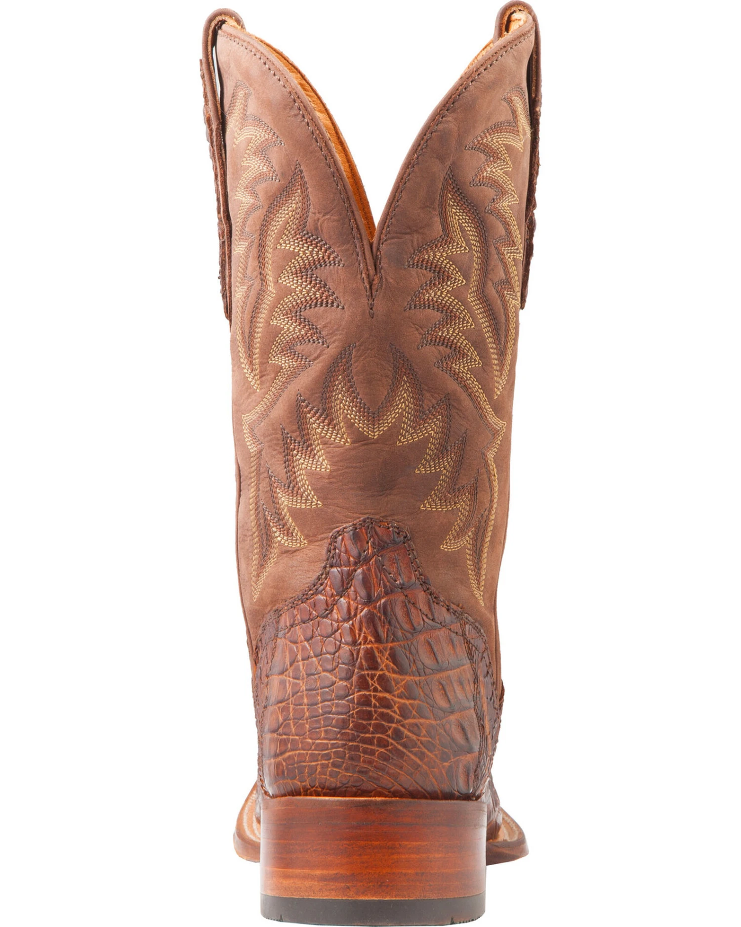 El Dorado Men's Handmade Caiman Back Brass Stockman Boots - Broad Square Toe 13 El Dorado Men's Handmade Caiman Back Brass Stockman Boots - Broad Square Toe - Image 13