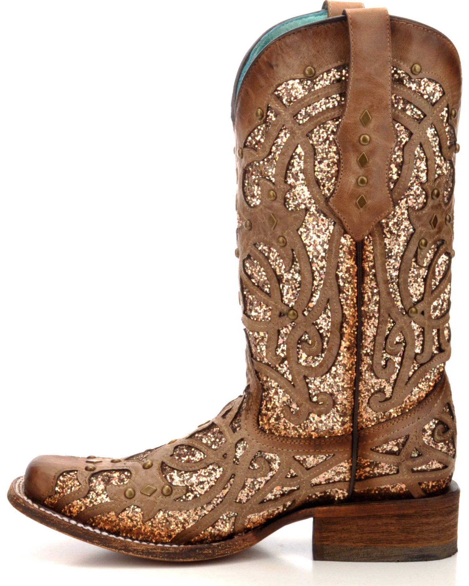 Corral Women's Orix Glitter Inlay & Studded Western Boots - Square Toe 4 Corral Women's Orix Glitter Inlay & Studded Western Boots - Square Toe - Image 4