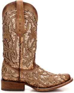 Corral Women's Orix Glitter Inlay & Studded Western Boots - Square Toe 9 Corral Women's Orix Glitter Inlay & Studded Western Boots - Square Toe -Western Cowboy 2000229513 200 RT