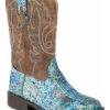 Roper Girls' Glitter Southwestern Western Boots - Square Toe