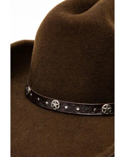 Cody James Men's Cattleman Tooled Star Concho Band Wool Hat  -Western Cowboy 2000234016 200 P6