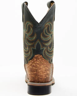 Smoky Mountain Boys' Jesse Bison Leather Print Boot - Square Toe -Western Cowboy 2000236238 200 P5