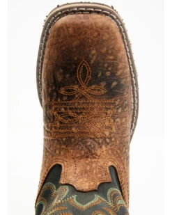 Smoky Mountain Boys' Jesse Bison Leather Print Boot - Square Toe -Western Cowboy 2000236238 200 P6