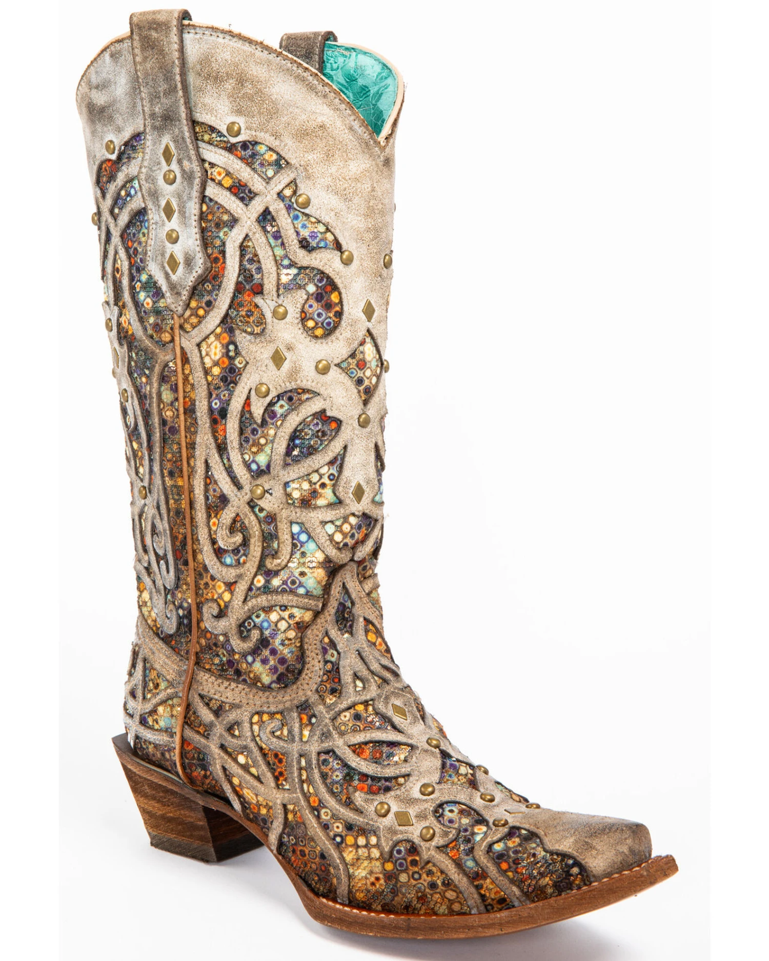 Corral Women's Taupe Inlay Western Boots - Snip Toe 1 Corral Women's Taupe Inlay Western Boots - Snip Toe