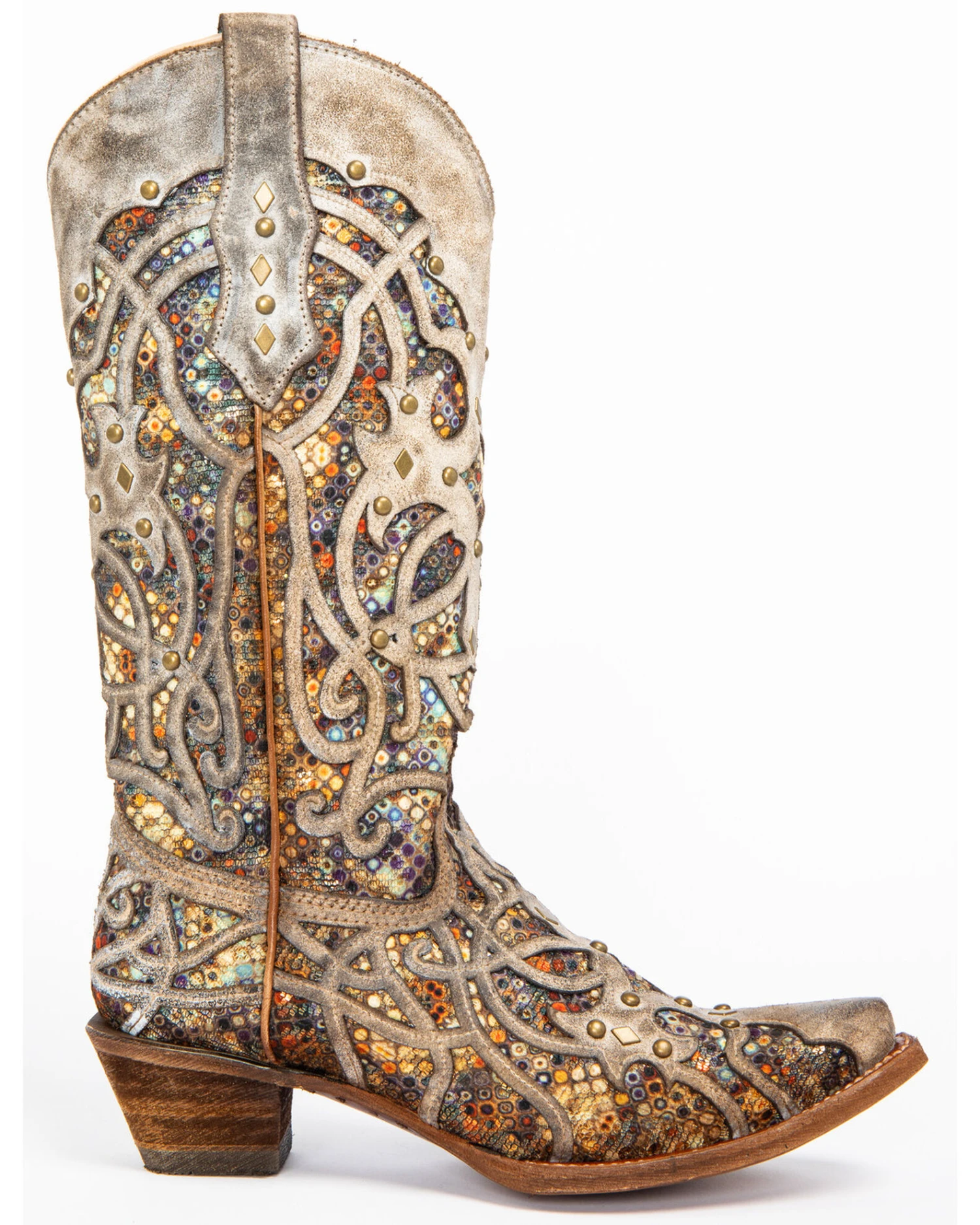 Corral Women's Taupe Inlay Western Boots - Snip Toe 2 Corral Women's Taupe Inlay Western Boots - Snip Toe - Image 2