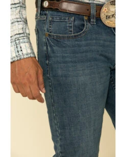Cody James Men's High Roller Stackable Stretch Straight Medium Wash Jeans  -Western Cowboy 2000295743 400 P4