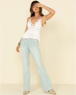 Free People Women's Adella Cami Lace Ruffled Tank Top -Western Cowboy 2000325212 100 P3