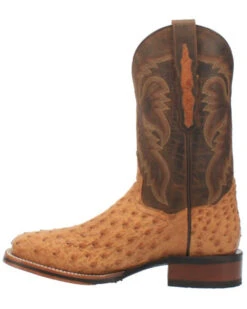 Dan Post Men's Kershaw Exotic Ostrich Skin Western Boots - Broad Square Toe -Western Cowboy 2000337937 280 P3