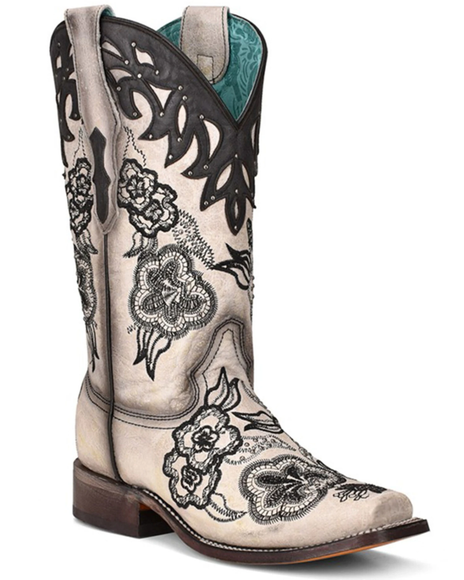 Corral Women's White Overlay Western Boots - Square Toe 1 Corral Women's White Overlay Western Boots - Square Toe