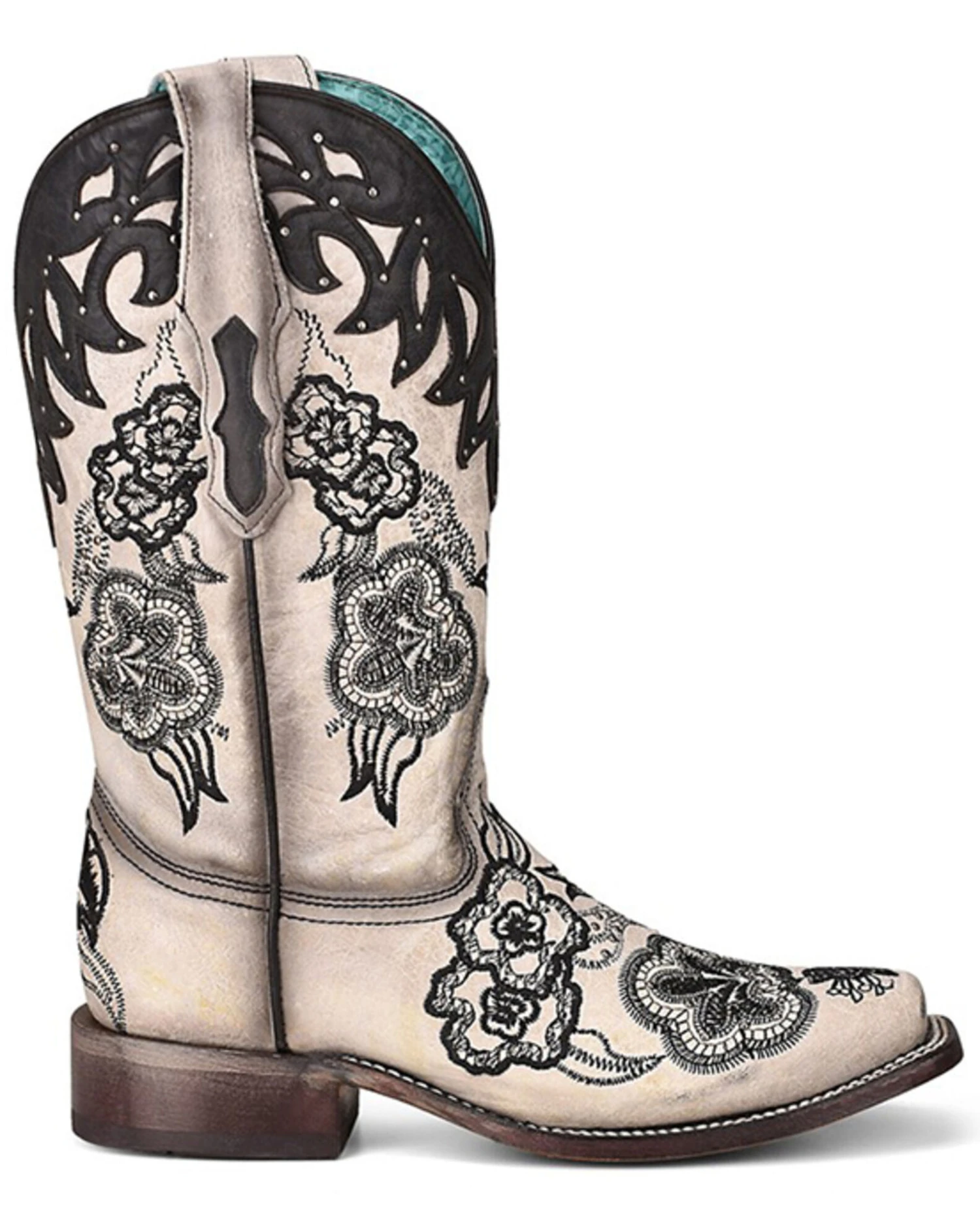 Corral Women's White Overlay Western Boots - Square Toe 2 Corral Women's White Overlay Western Boots - Square Toe - Image 2