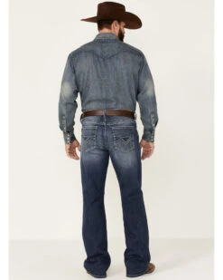 Cody James Men's Double Kicker Medium Dark Wash Stretch Relaxed Bootcut Jeans  -Western Cowboy 2000351797 400 P3