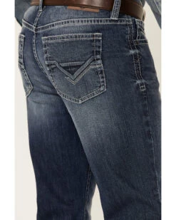 Cody James Men's Double Kicker Medium Dark Wash Stretch Relaxed Bootcut Jeans  -Western Cowboy 2000351797 400 P4