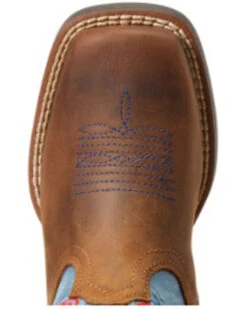 Ariat Boys' Double Kicker Easy Fit Distressed Western Boots - Broad Square Toe  -Western Cowboy 2000357334 200 P4