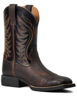 Western Cowboy 38 Ariat Boys' Amos Hand-Stained Western Boot - Broad Square Toe