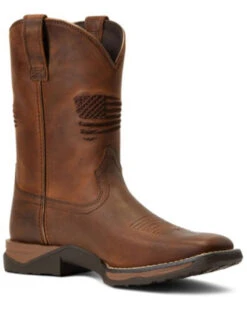 Western Cowboy 40 Ariat Boys' Anthem Patriot Distressed Western Boot - Square Toe