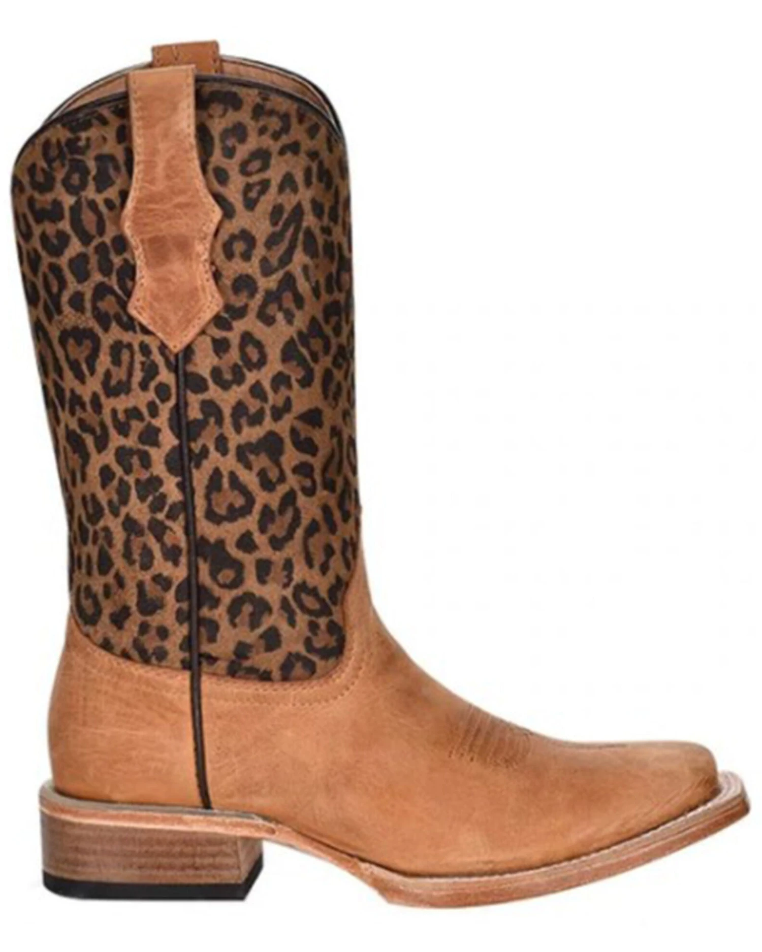Circle G Girls' Leopard Print Western Boots - Square Toe 2 Circle G Girls' Leopard Print Western Boots - Square Toe - Image 2