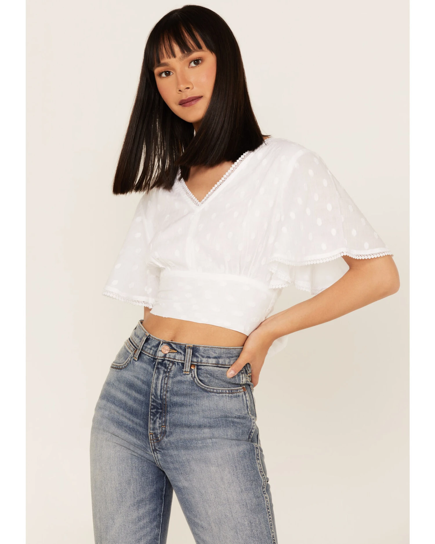 Talisman Women's Venus Swiss Dot Crop Top 1 Talisman Women's Venus Swiss Dot Crop Top