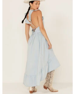 Molly Bracken Women's Ruffle Trim Cross Back Maxi Dress -Western Cowboy 2000365795 450 P4