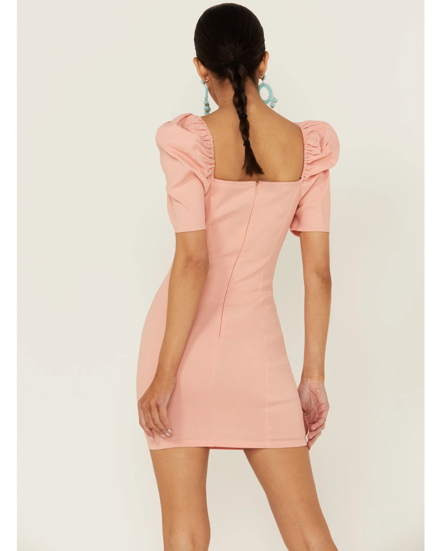 Flying Tomato Women's Bodycon Puff Sleeve Dress 3 Flying Tomato Women's Bodycon Puff Sleeve Dress - Image 3