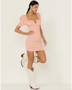 Flying Tomato Women's Bodycon Puff Sleeve Dress 7 Flying Tomato Women's Bodycon Puff Sleeve Dress -Western Cowboy 2000365833 681 P4