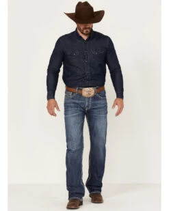 Rock & Roll Denim Men's Dark Wash Double Barrel Stretch Relaxed Straight Jeans 6 Rock & Roll Denim Men's Dark Wash Double Barrel Stretch Relaxed Straight Jeans -Western Cowboy 2000367642 201 P3