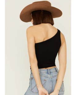 Fornia Women's Top One One Shoulder Ribbed Cami Top -Western Cowboy 2000368173 001 P3