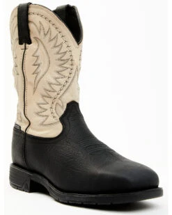 Rocky Men's Rugged Trail Pull On Western Work Boots - Steel Toe