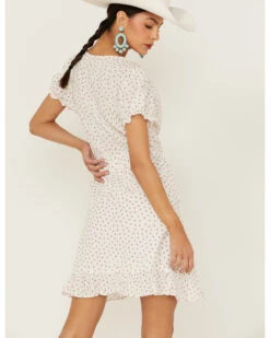 Molly Bracken Women's Floral Print Ruffle Puff Short Sleeve Mini Dress -Western Cowboy 2000368842 100 P4