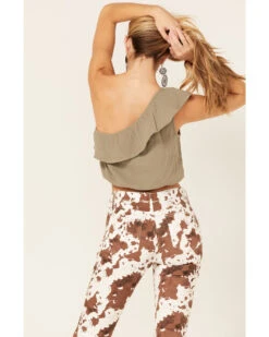 Jolt Women's One-Shoulder Ruffle Crop Top 7 Jolt Women's One-Shoulder Ruffle Crop Top -Western Cowboy 2000371513 220 P4