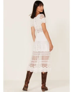 Maia Bergman Women's Surya Eyelet Lace Midi Dress -Western Cowboy 2000373862 100 P4