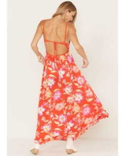 Free People Women's Wisteria Floral Print Maxi Dress -Western Cowboy 2000374747 800 P4