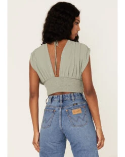 Free People Women's Aria Ruched Corset Crop Top 7 Free People Women's Aria Ruched Corset Crop Top -Western Cowboy 2000378055 341 P4