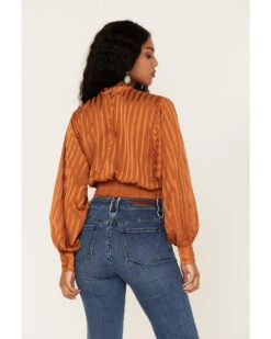 Flying Tomato Women's Shadow Stripe Top -Western Cowboy 2000381463 220 P4