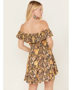 Spell Women's Hibiscus Lane Off-Shoulder Sun Dress -Western Cowboy 2000381812 001 P4