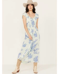 Free People Women's Floral Forget Me Not Midi Dress