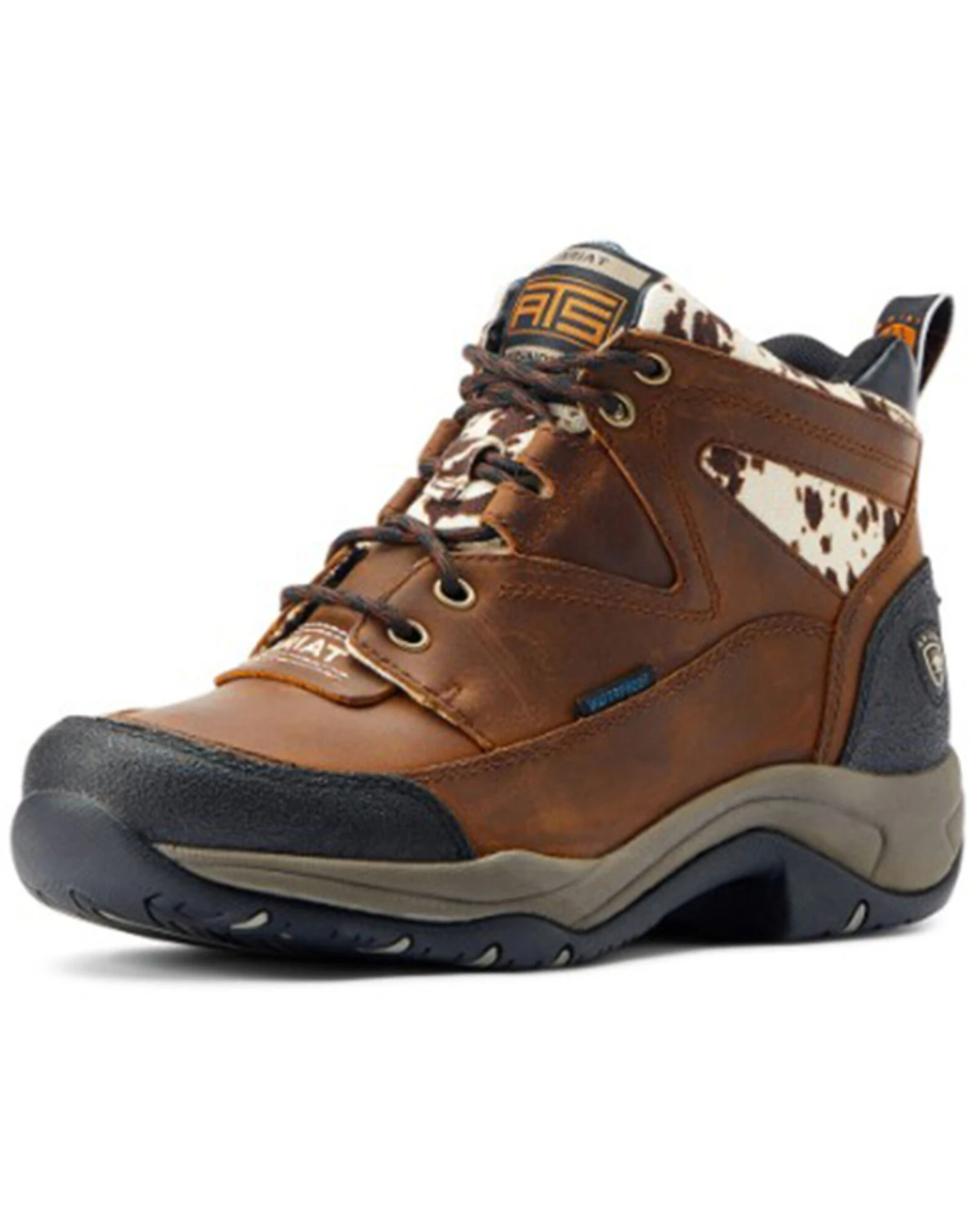 Ariat Women's Cow Print Terrain Waterproof Boots - Round Toe 1 Ariat Women's Cow Print Terrain Waterproof Boots - Round Toe